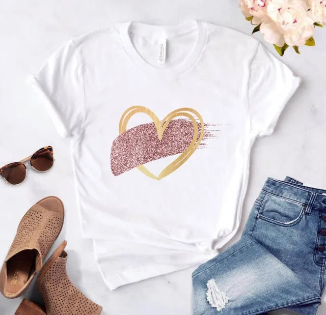 Heart Print T-Shirts