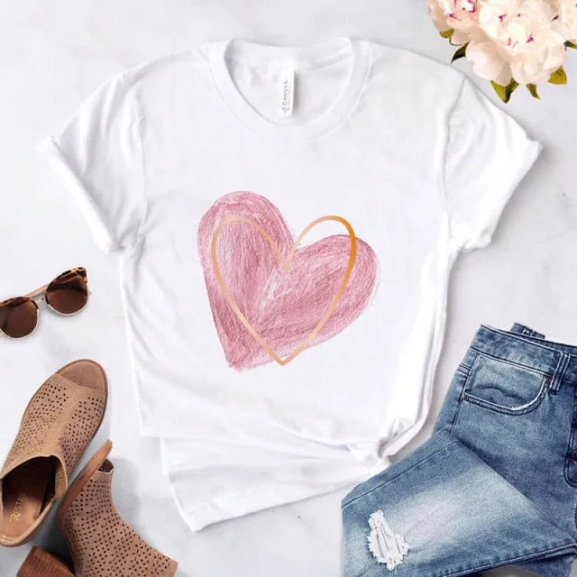 Heart Print T-Shirts