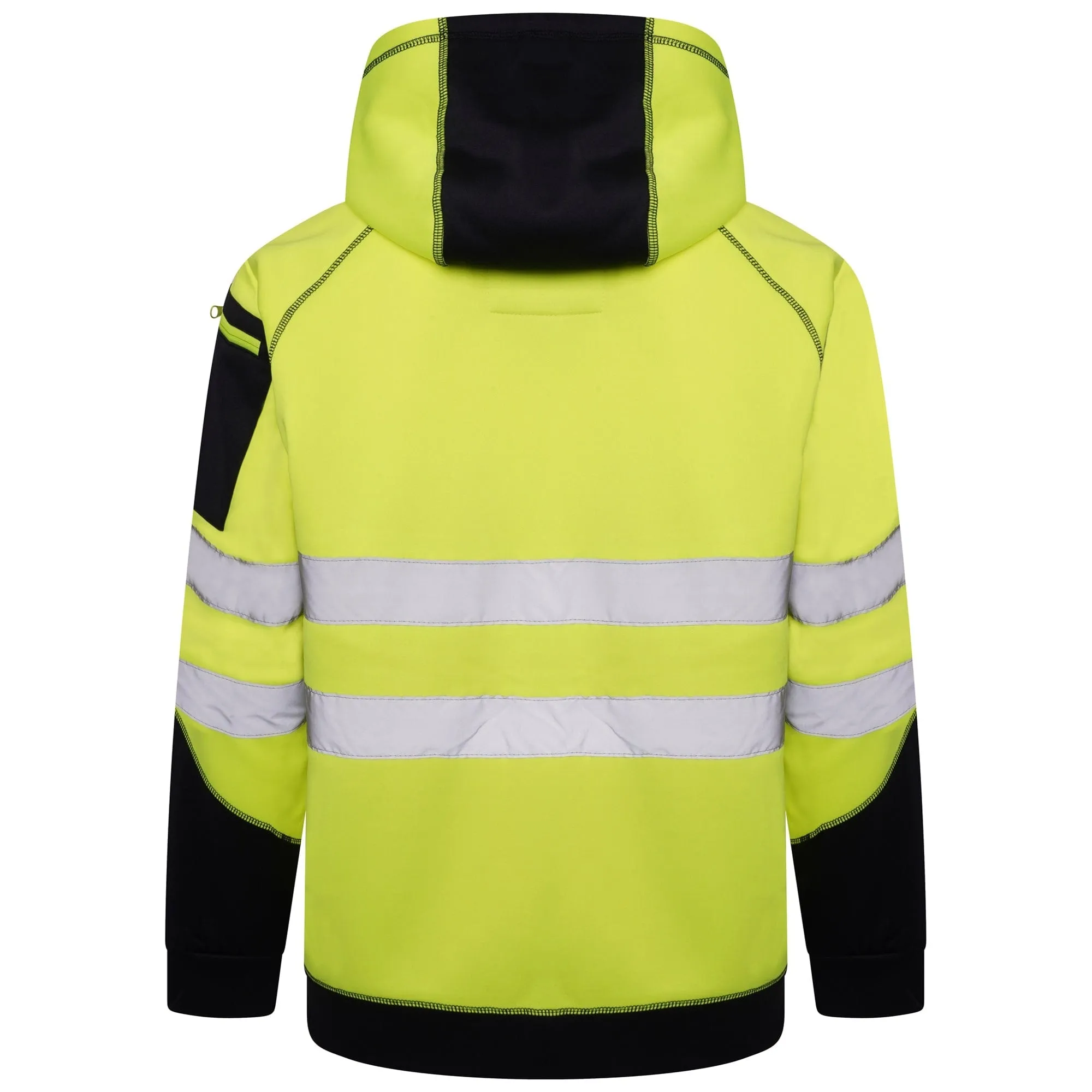 High Vis 3 Pockets 5 thread Pullover Hoodies - Yellow/Navy