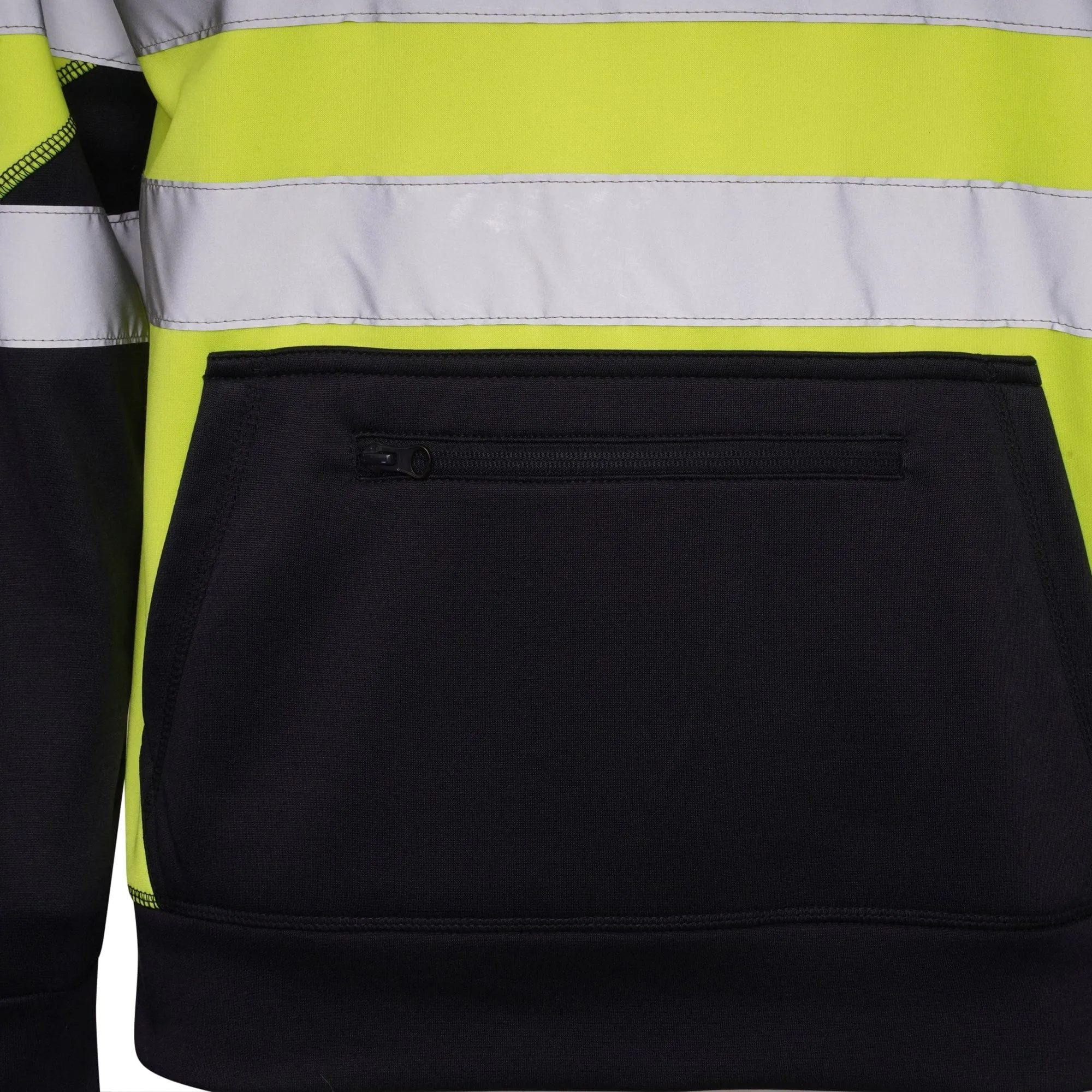 High Vis 3 Pockets 5 thread Pullover Hoodies - Yellow/Navy