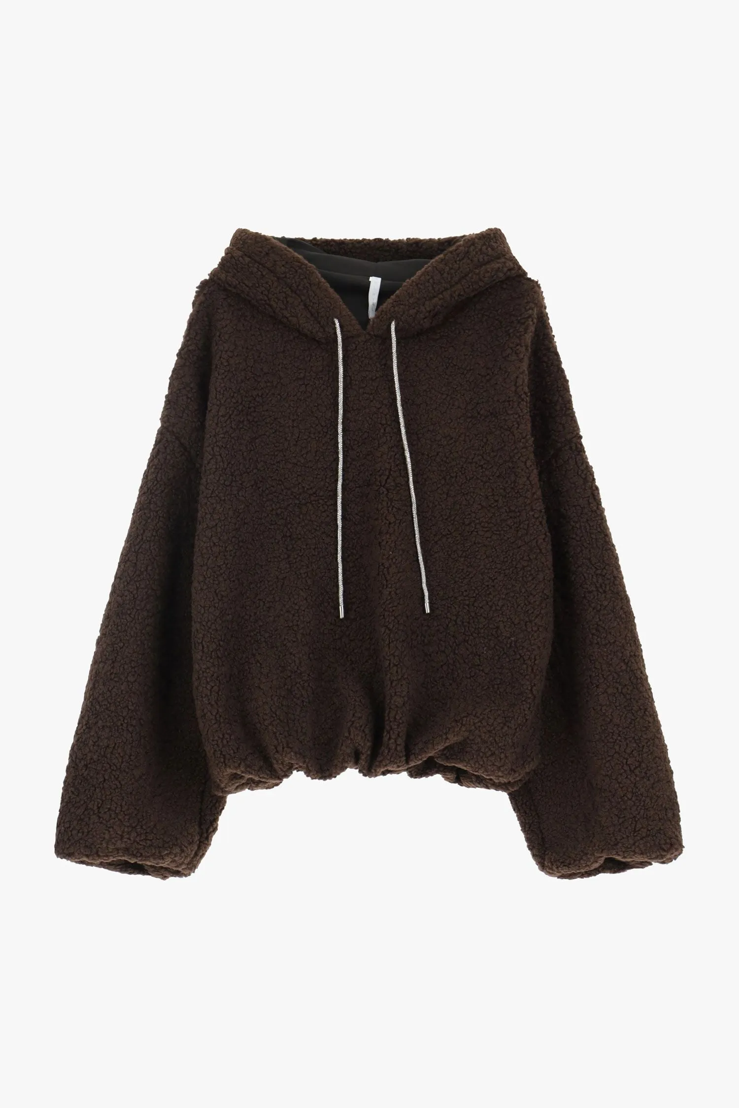 Hooded bouclé sweatshirt with long sleeves