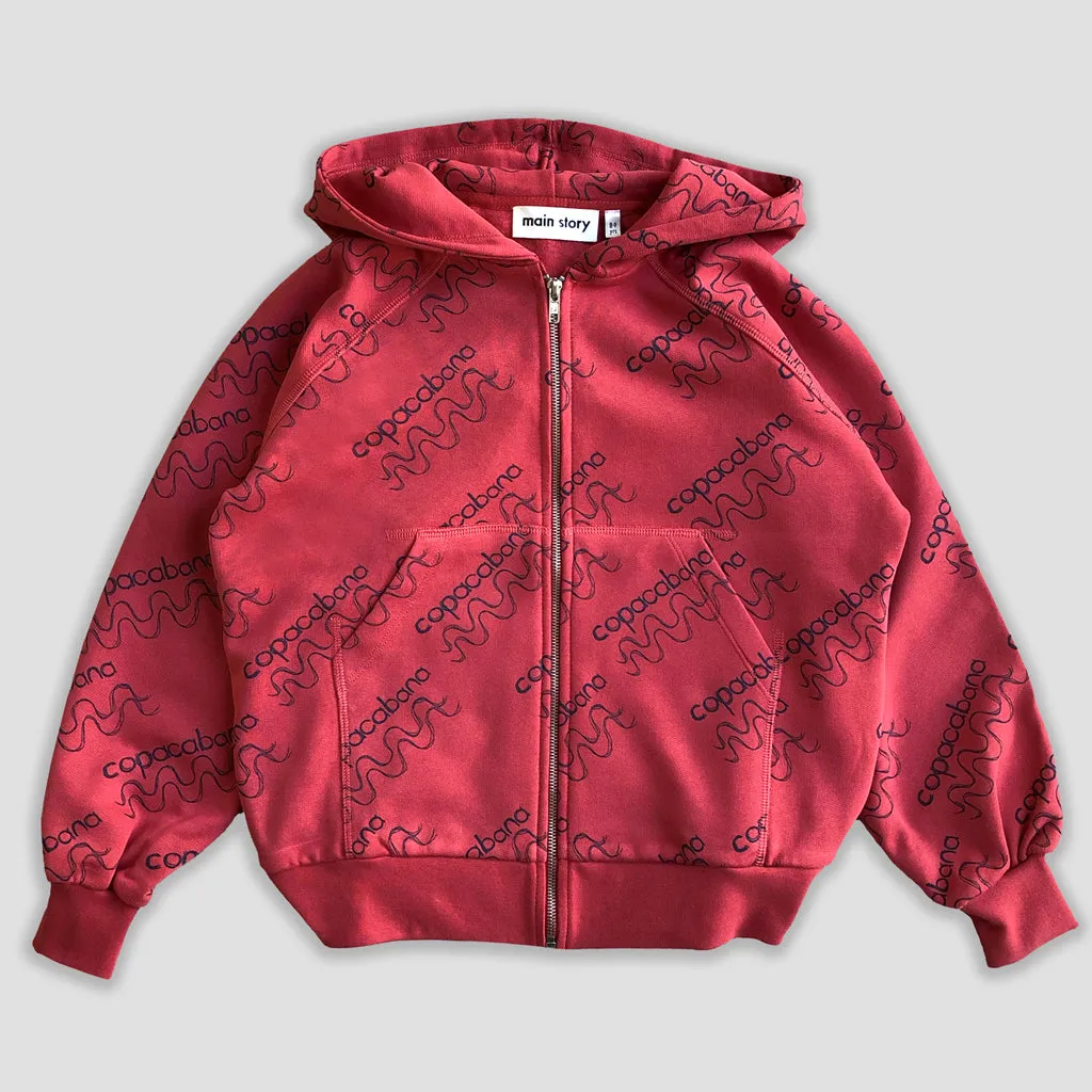 Hoodie Zipped Cranberry Copacabana