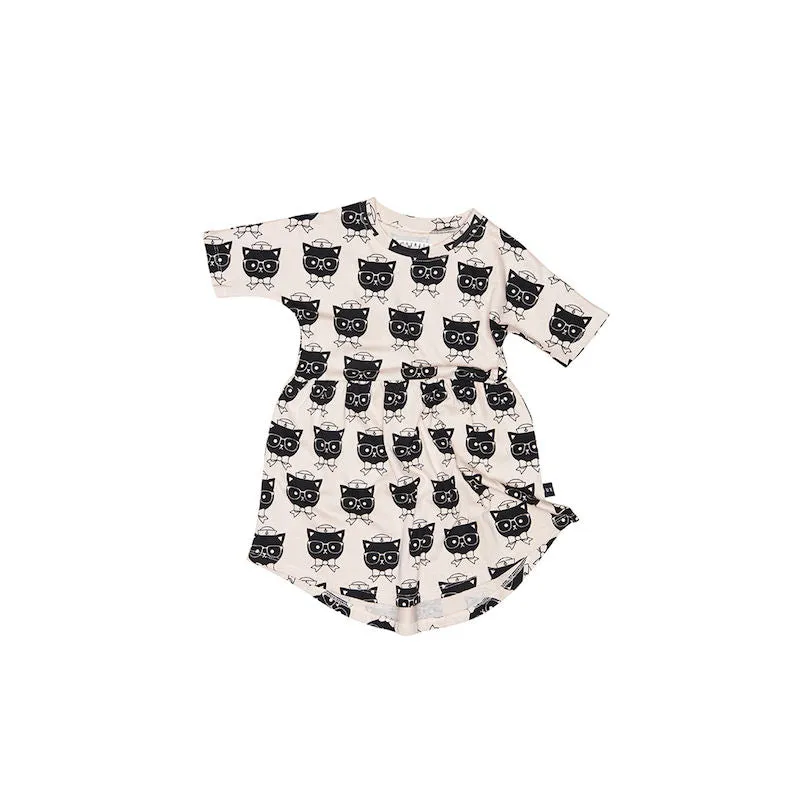 Huxbaby Sailor Cat Swirl Dress