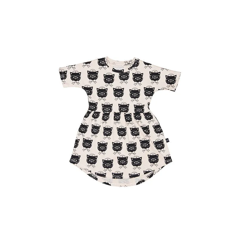 Huxbaby Sailor Cat Swirl Dress