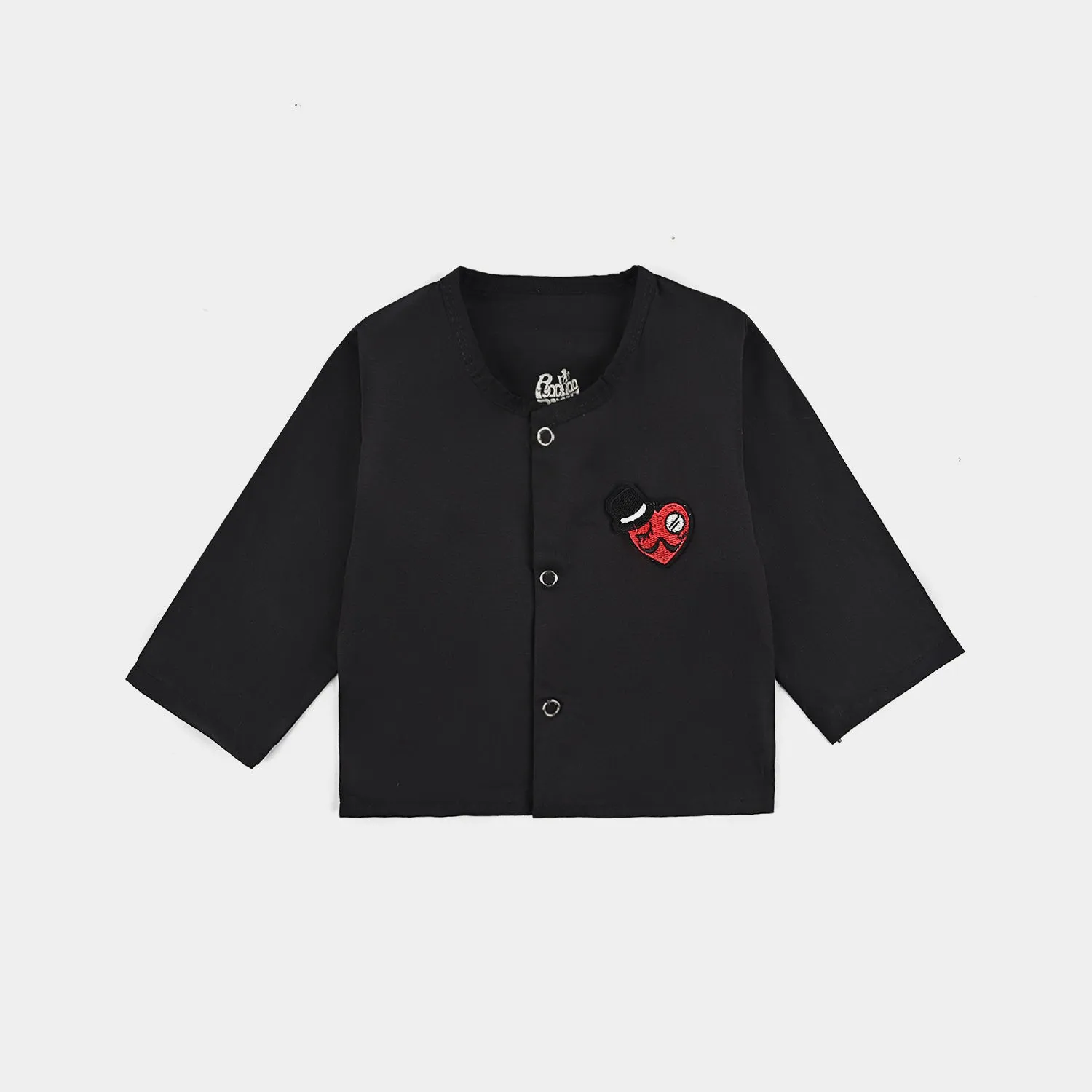 Infants Unisex Vest Heart-BLACK