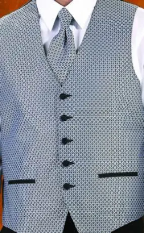 Jacquard Tuxedo Vest (#146V) - Black