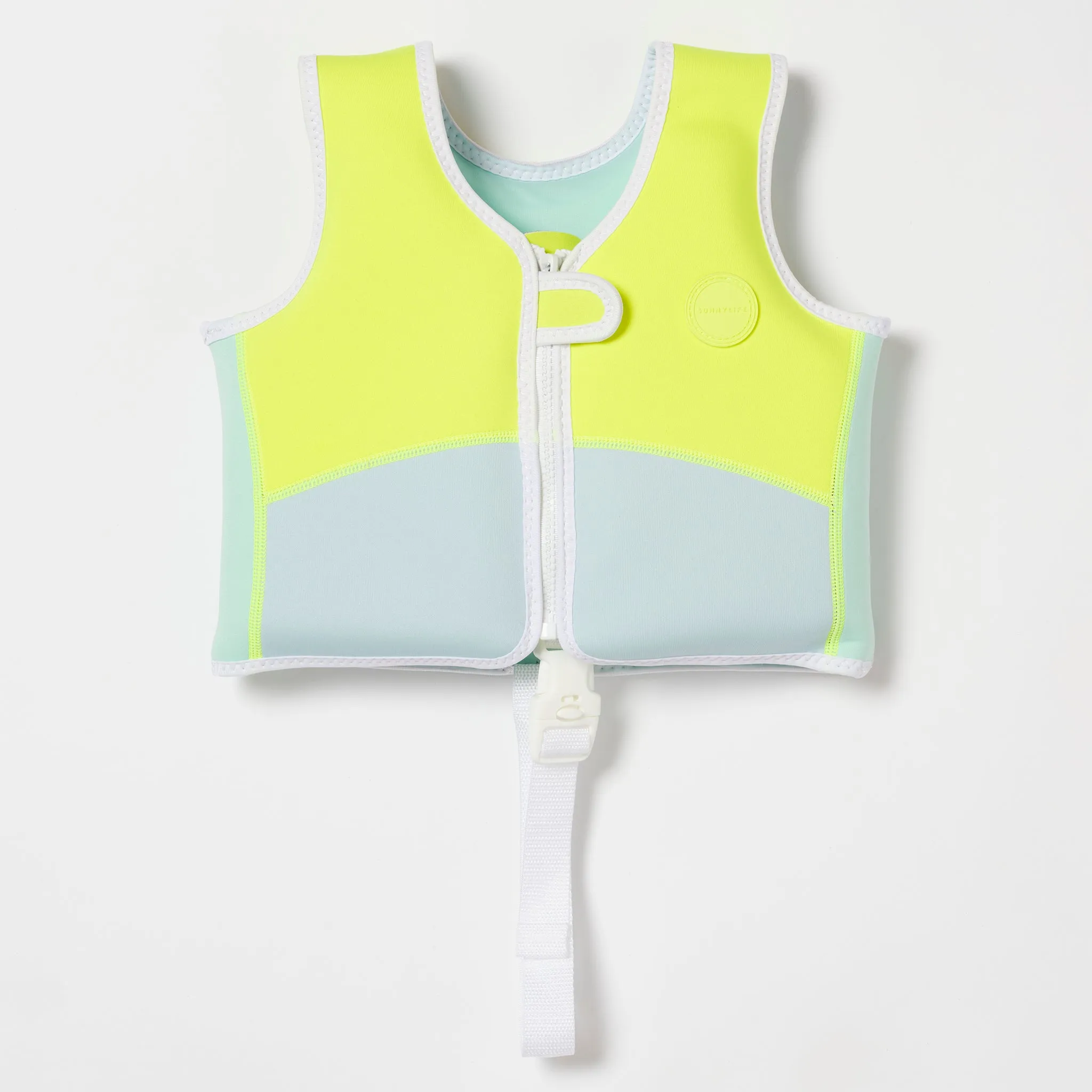 Kids Swim Vest 2-3 | Salty the Shark Aqua Neon Yellow