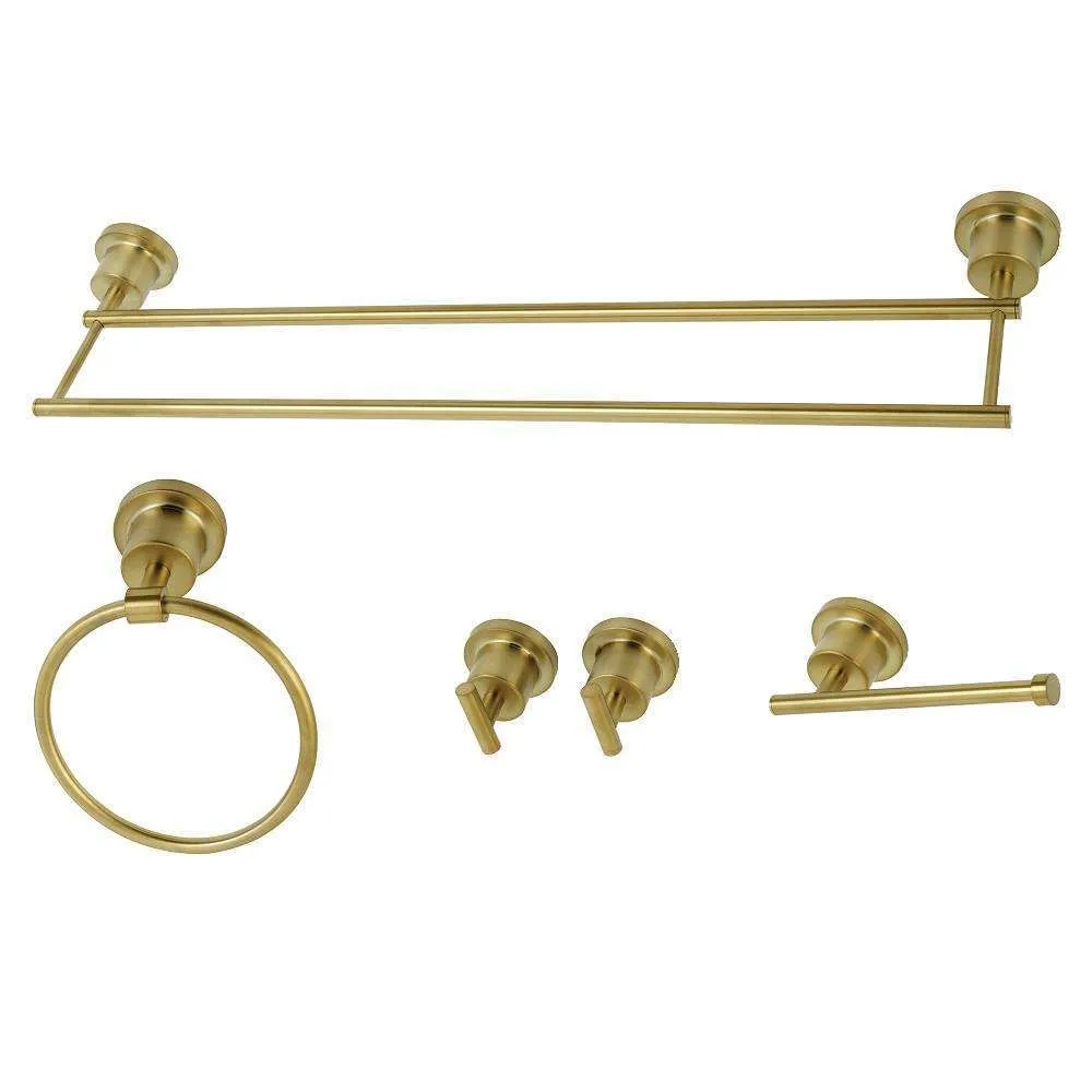 Kingston Brass BAH8213478SB Concord 5-Piece Bathroom Accessory Sets, Brushed Brass