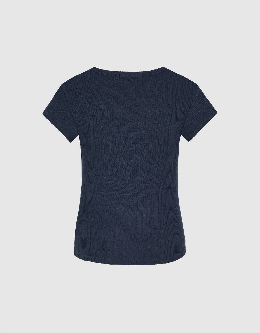 Knitted V-Neck Skinny T-Shirt