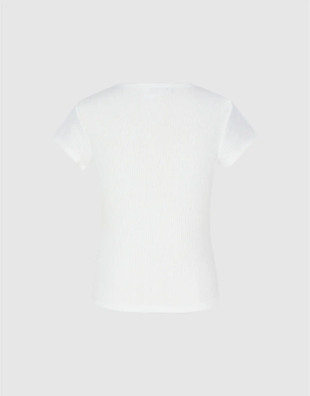 Knitted V-Neck Skinny T-Shirt
