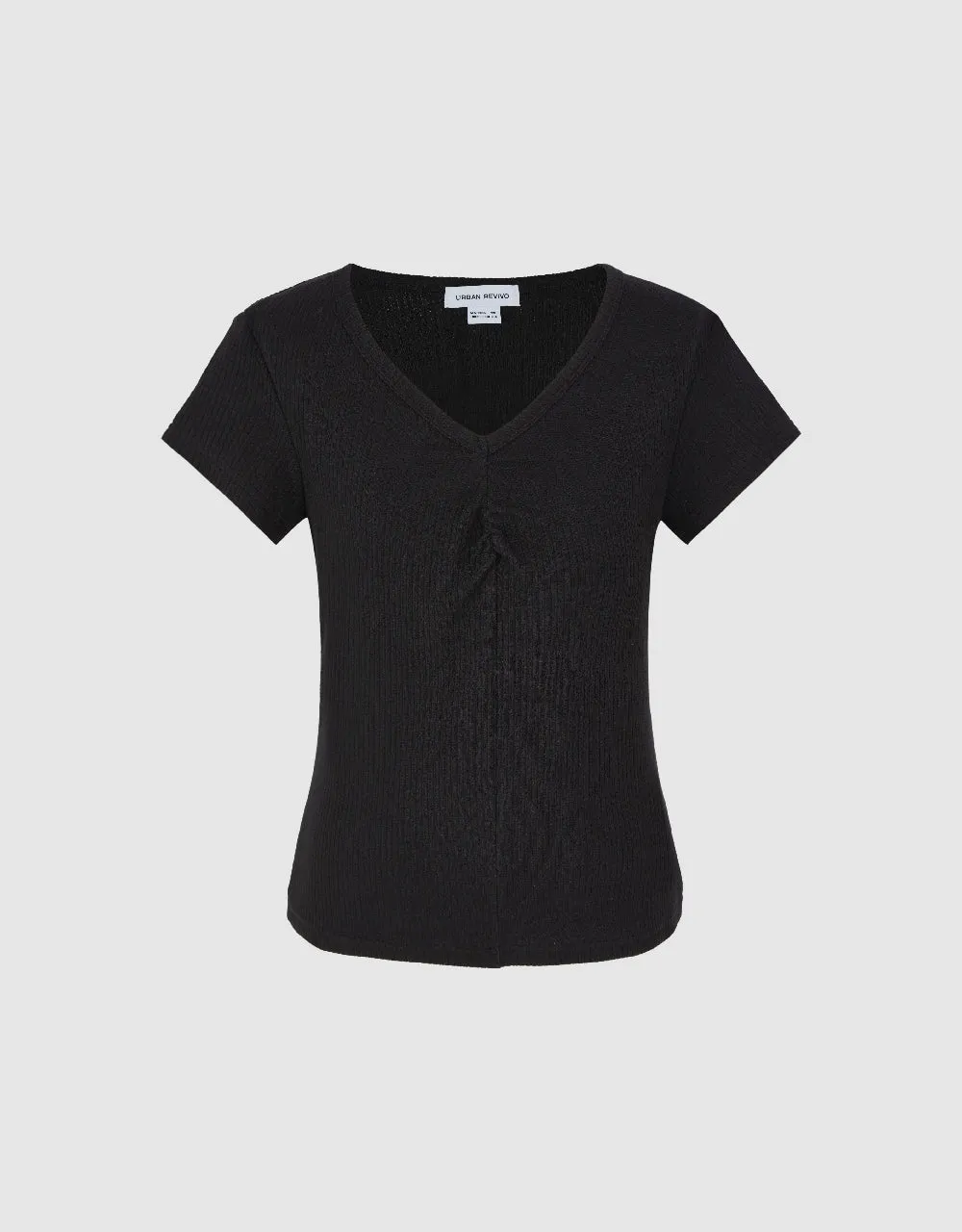 Knitted V-Neck Skinny T-Shirt