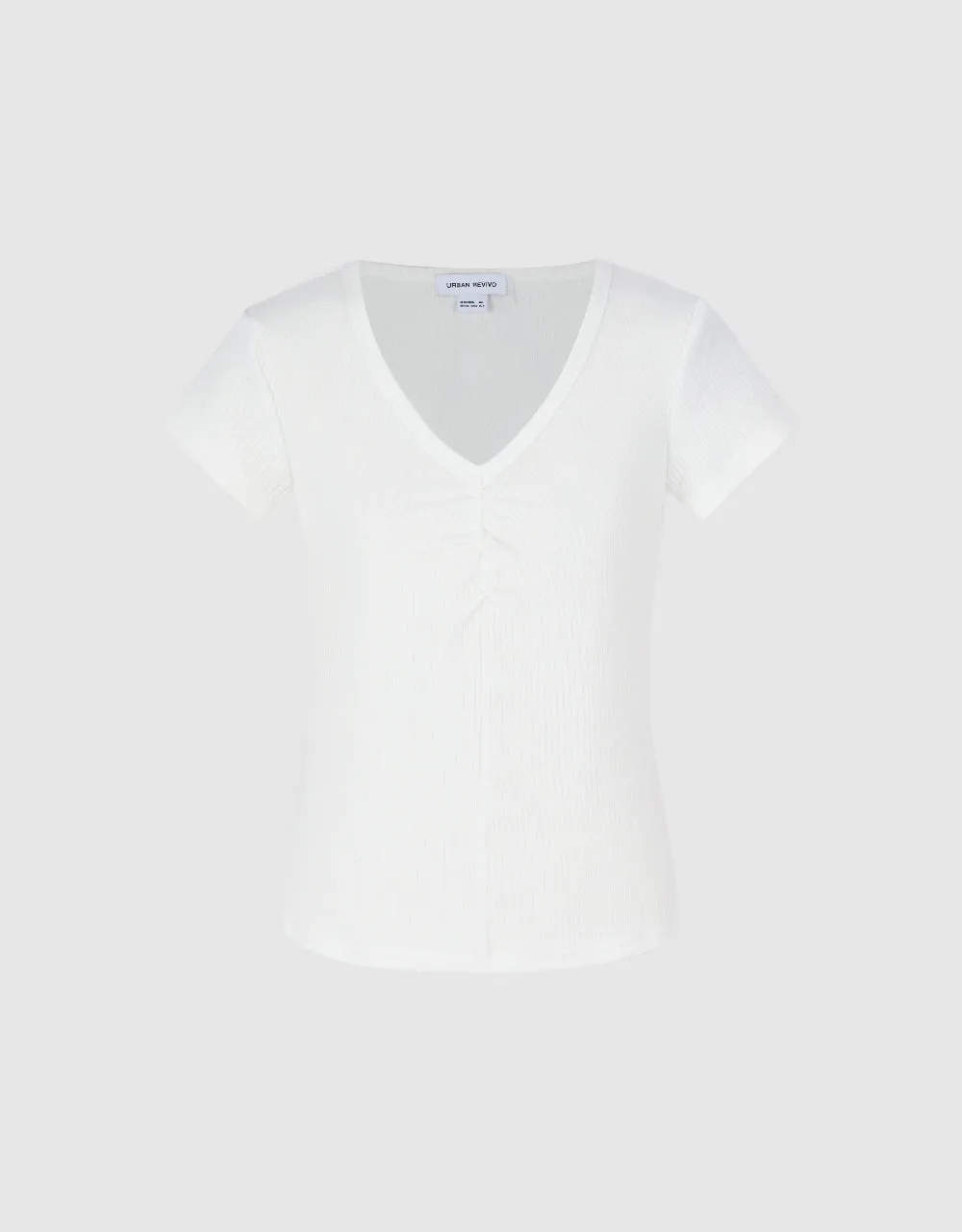 Knitted V-Neck Skinny T-Shirt
