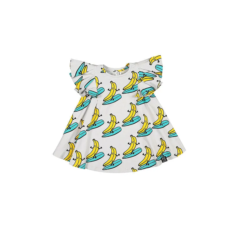 Kukukid Pom pom Dress Grey Banana