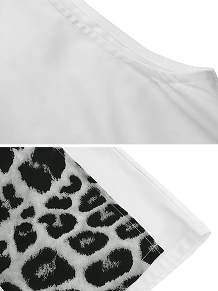 Leopard Print Splicing Temperamental Jumpsuits For Women