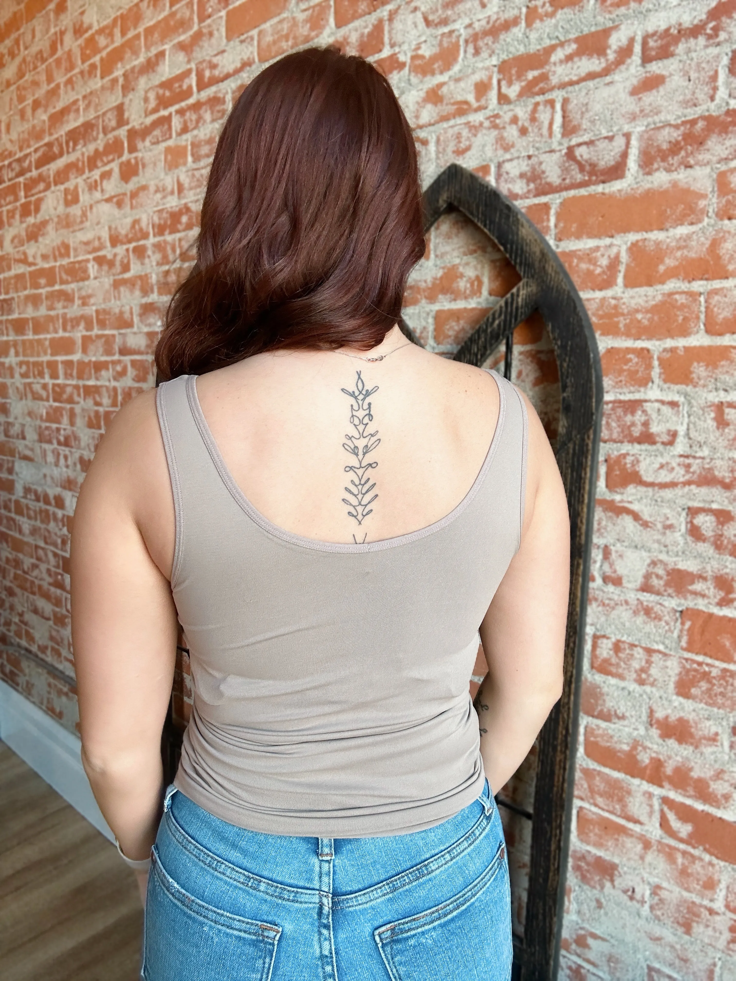Light Mocha Reversible Favored Tank