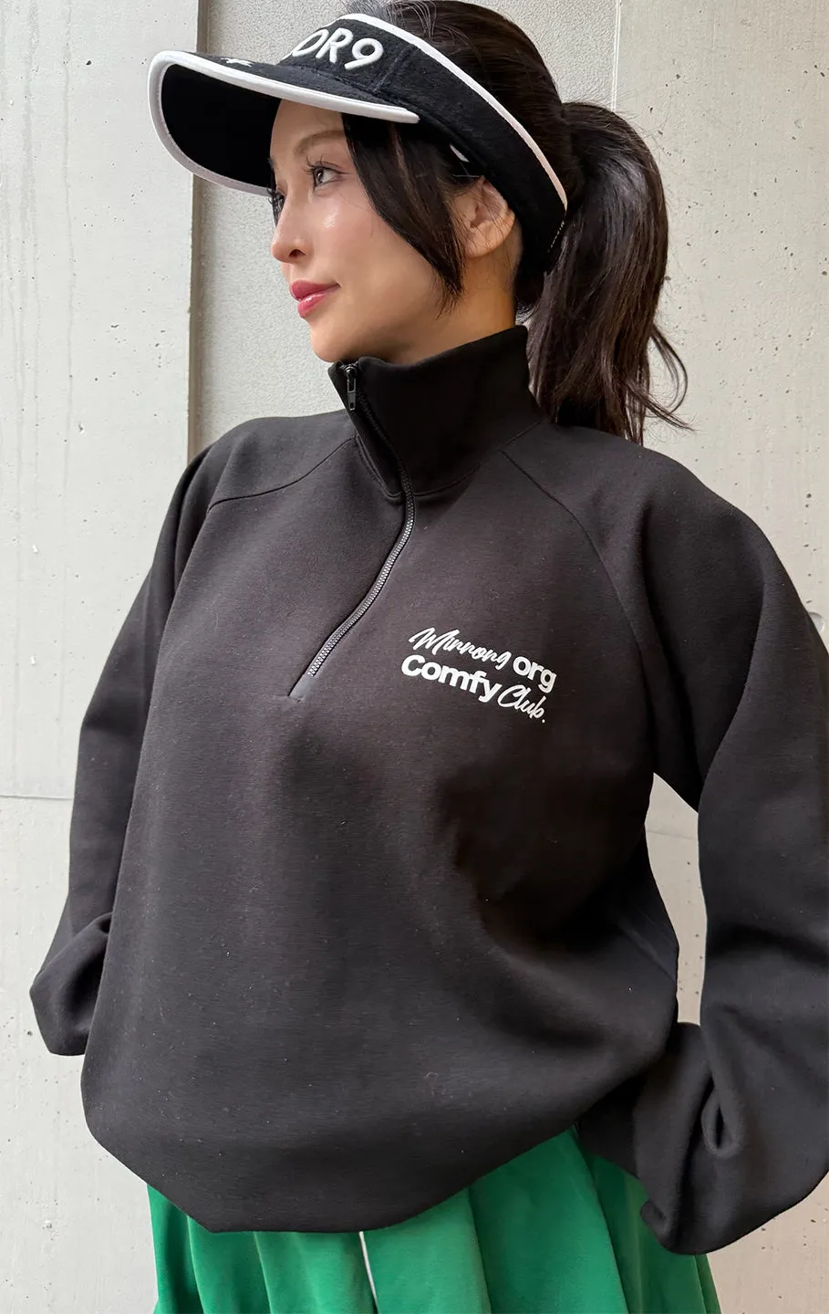 Linus half zip tops/2color