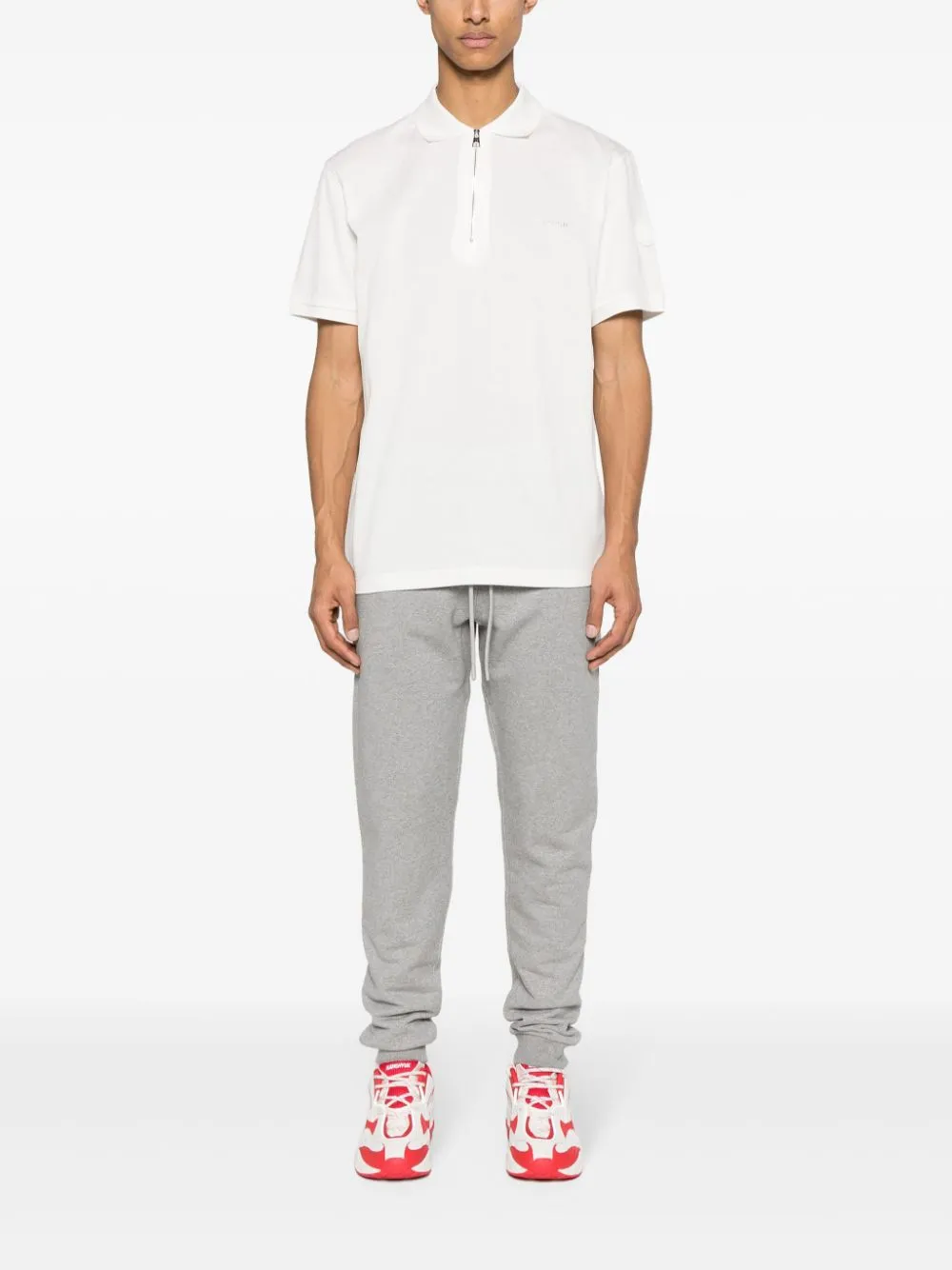 logo-patch cotton track trousers