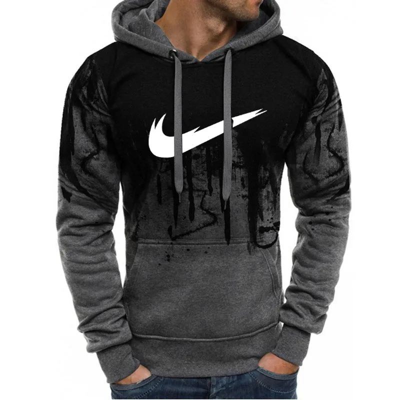 Long Sleeved Loose Hooded Sweatshirt Sporty Hoodies DDigital Outerwear
