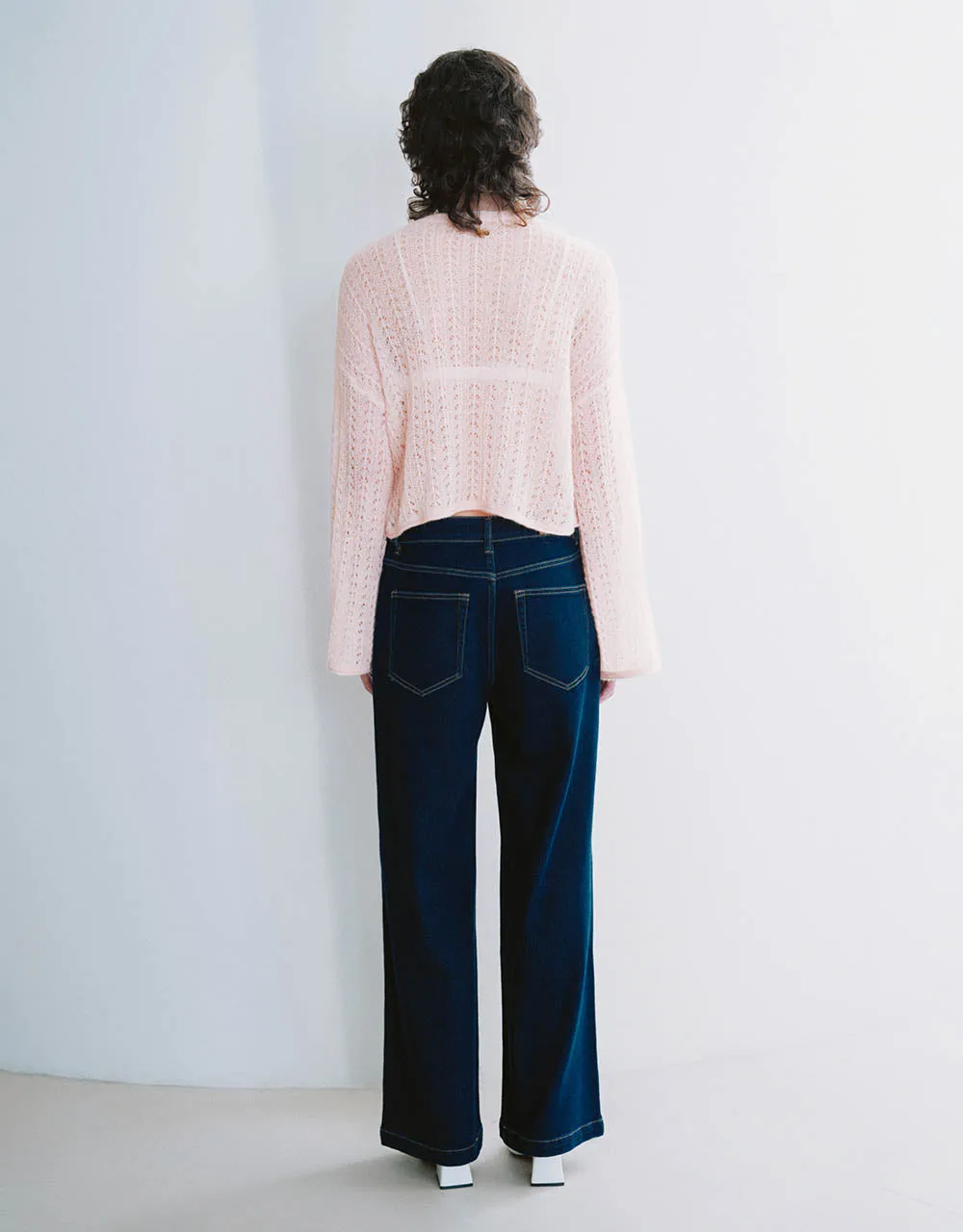 Loose Keyhole Neck Knitted T-Shirt