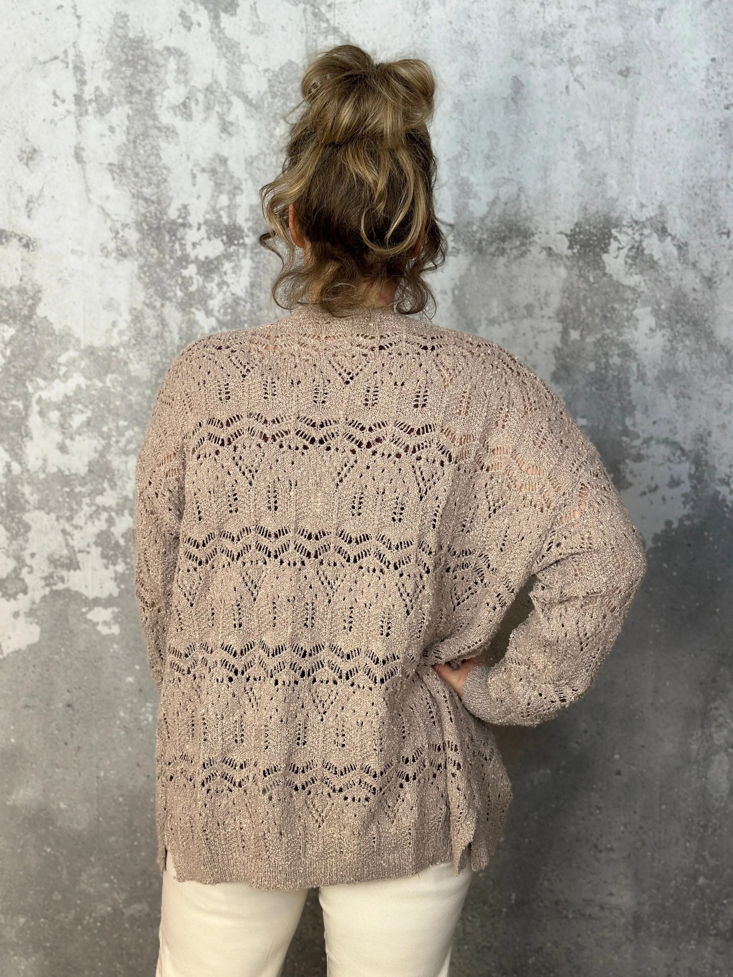 Loose Knit Cardigan - Sand - FINAL SALE