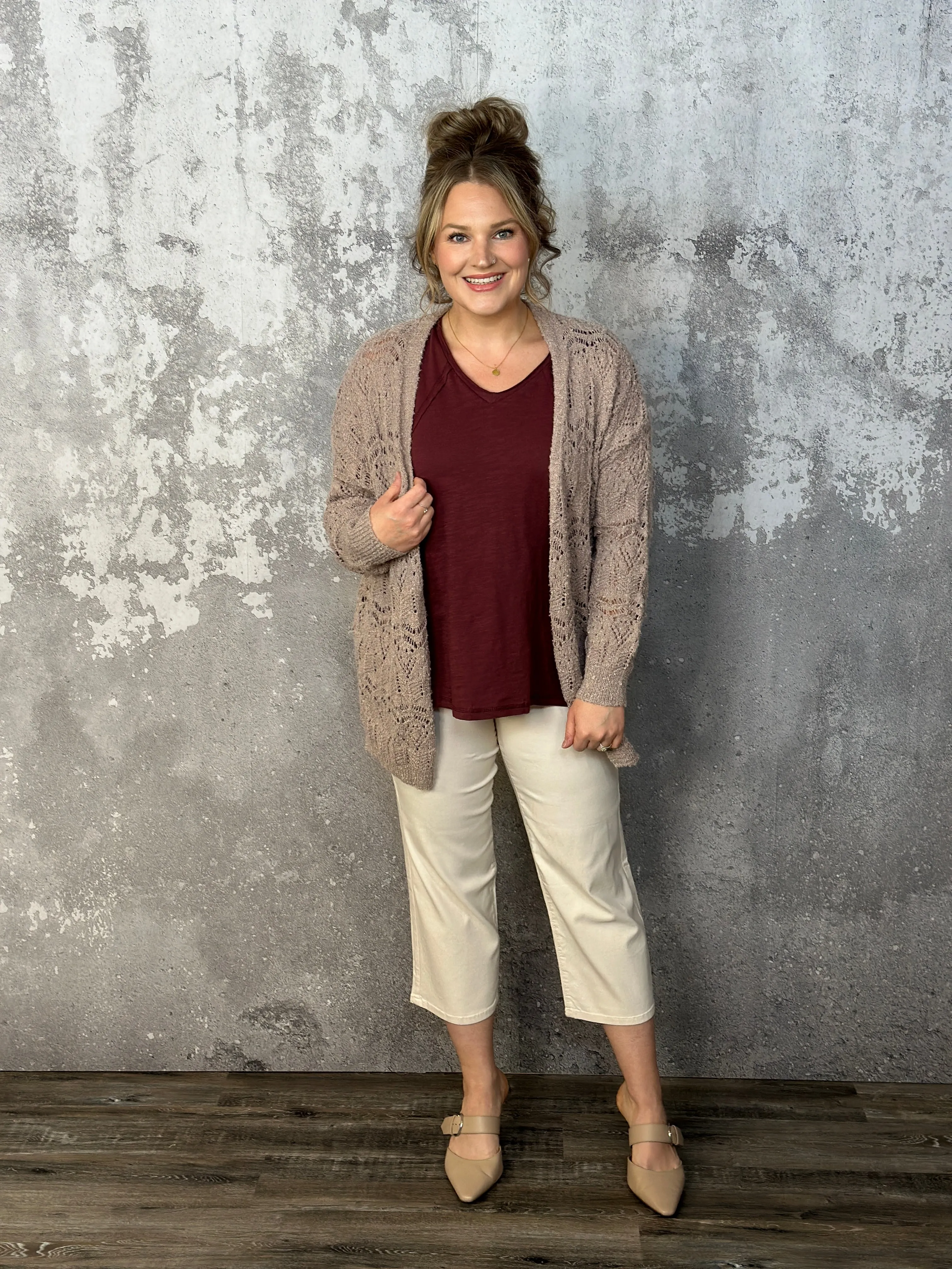 Loose Knit Cardigan - Sand - FINAL SALE