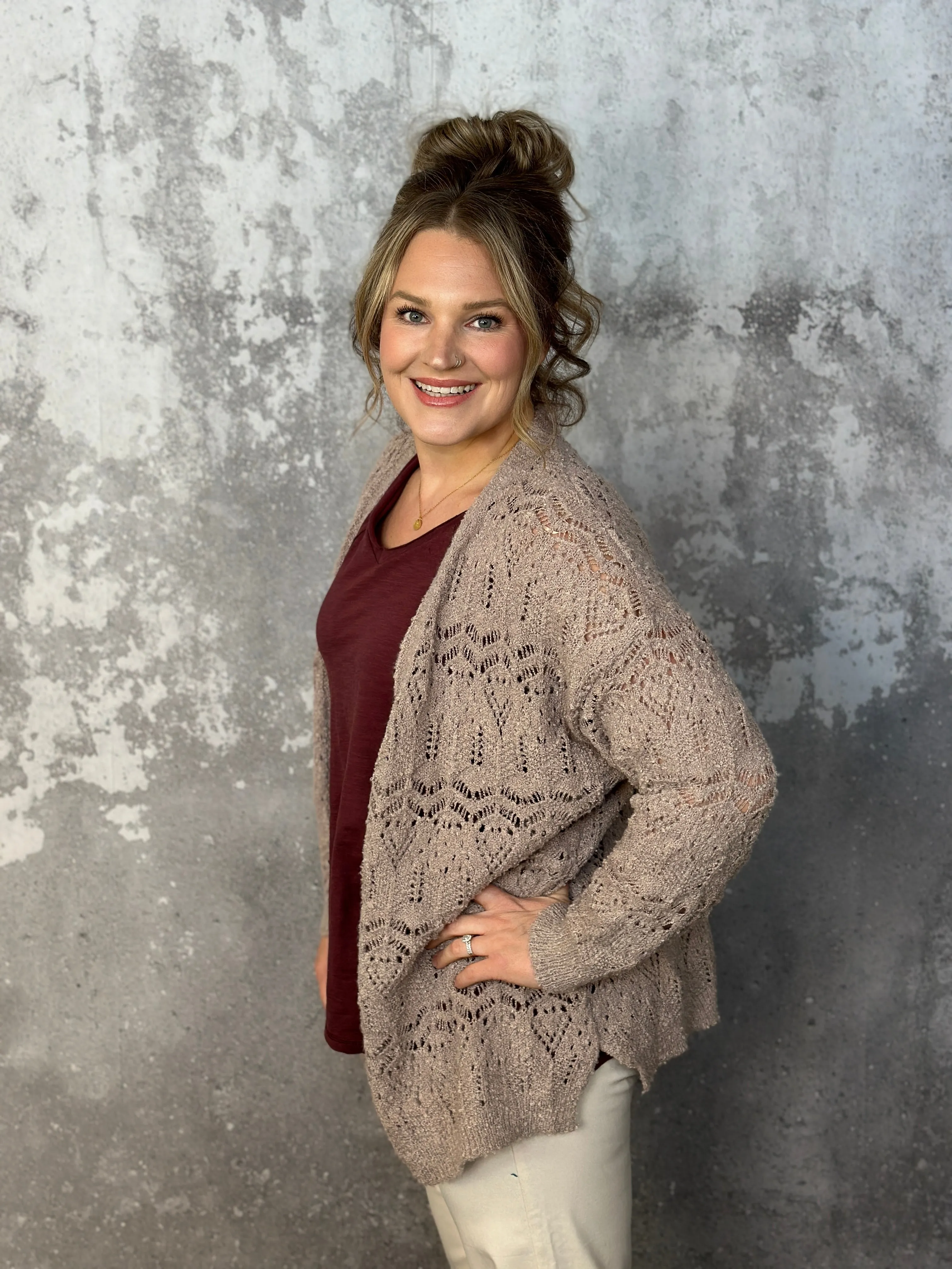Loose Knit Cardigan - Sand - FINAL SALE