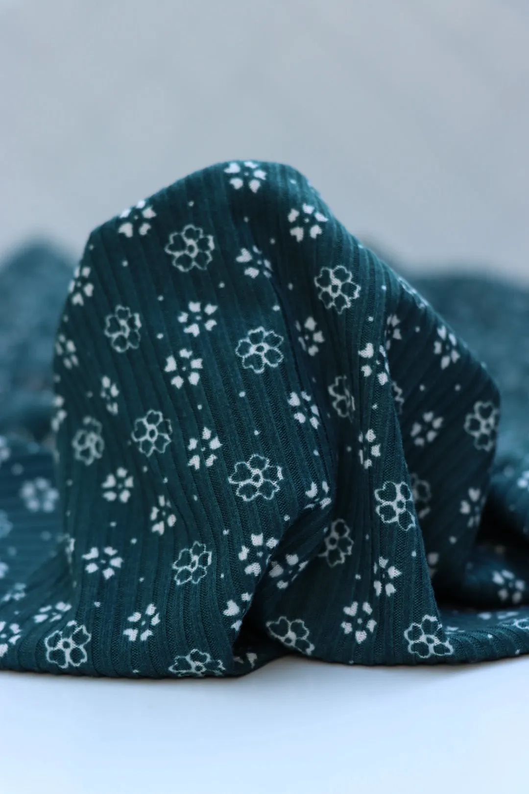 Lyra on Teal Yummy 4x2 Rib Knit