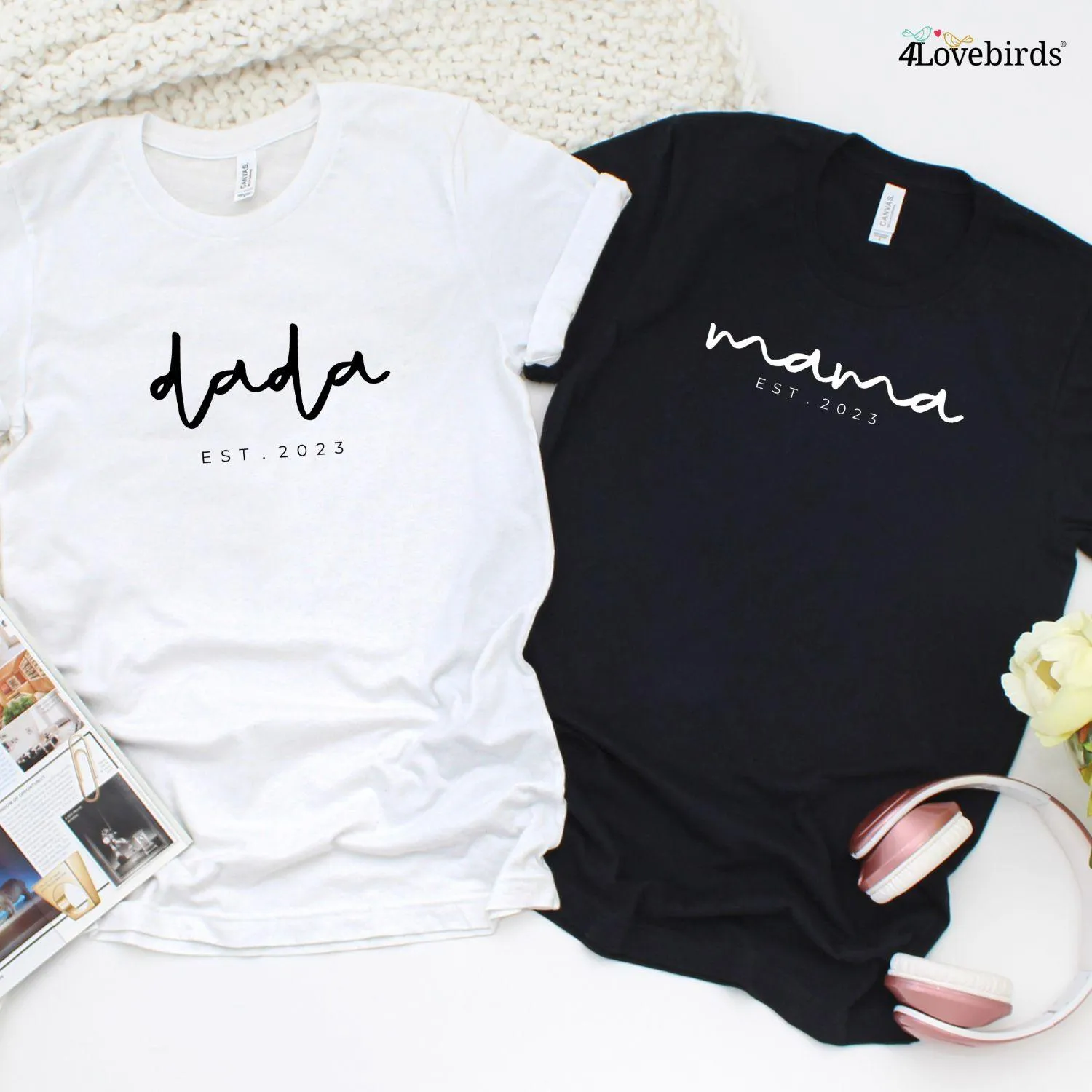 Mama/Dada Custom EST Matching Outfits - Perfect Gift for Parents on Mom's/Dad's Day
