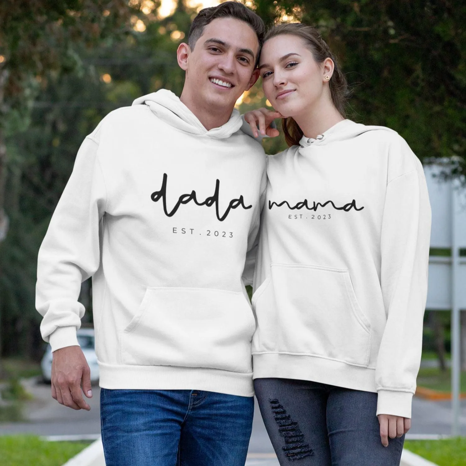 Mama/Dada Custom EST Matching Outfits - Perfect Gift for Parents on Mom's/Dad's Day