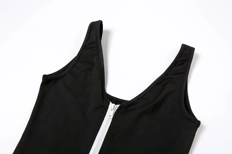 MB FASHION FRONT ZIPPER ACTIVE WEAR ROMPER 2880R