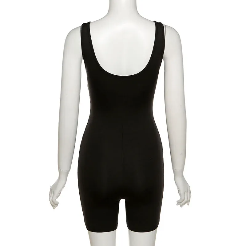 MB FASHION FRONT ZIPPER ACTIVE WEAR ROMPER 2880R