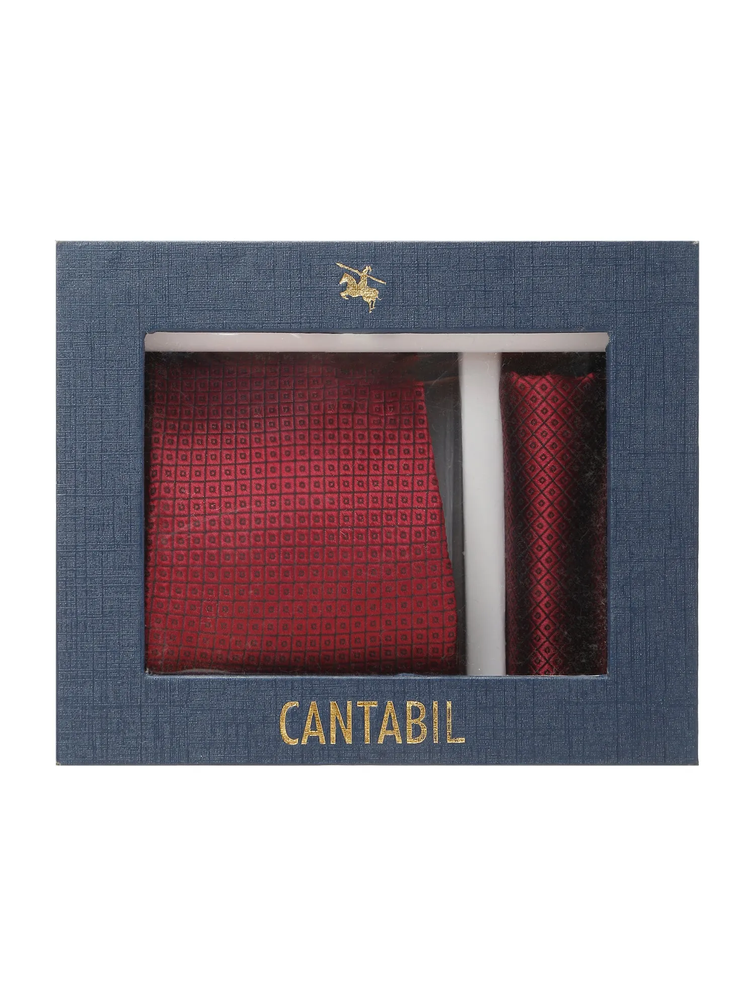 Men's Red Fashion Geometric Pattern Tie Set