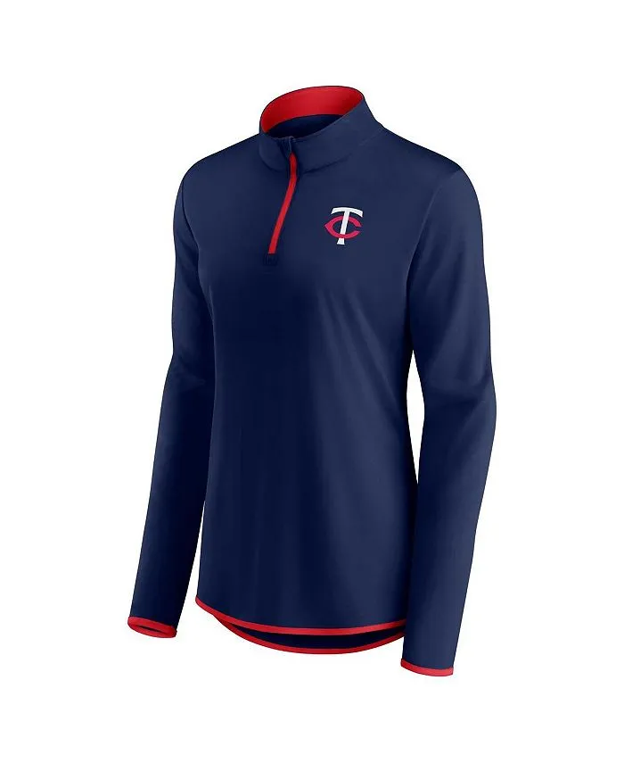 Minnesota Twins Women's Navy Fanatics Logo Quarter Zip Top Blue