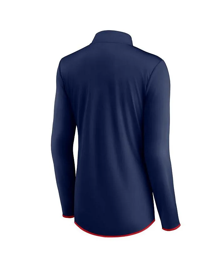 Minnesota Twins Women's Navy Fanatics Logo Quarter Zip Top Blue