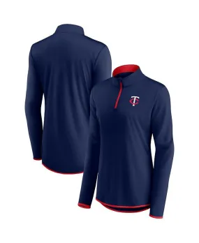 Minnesota Twins Women's Navy Fanatics Logo Quarter Zip Top Blue