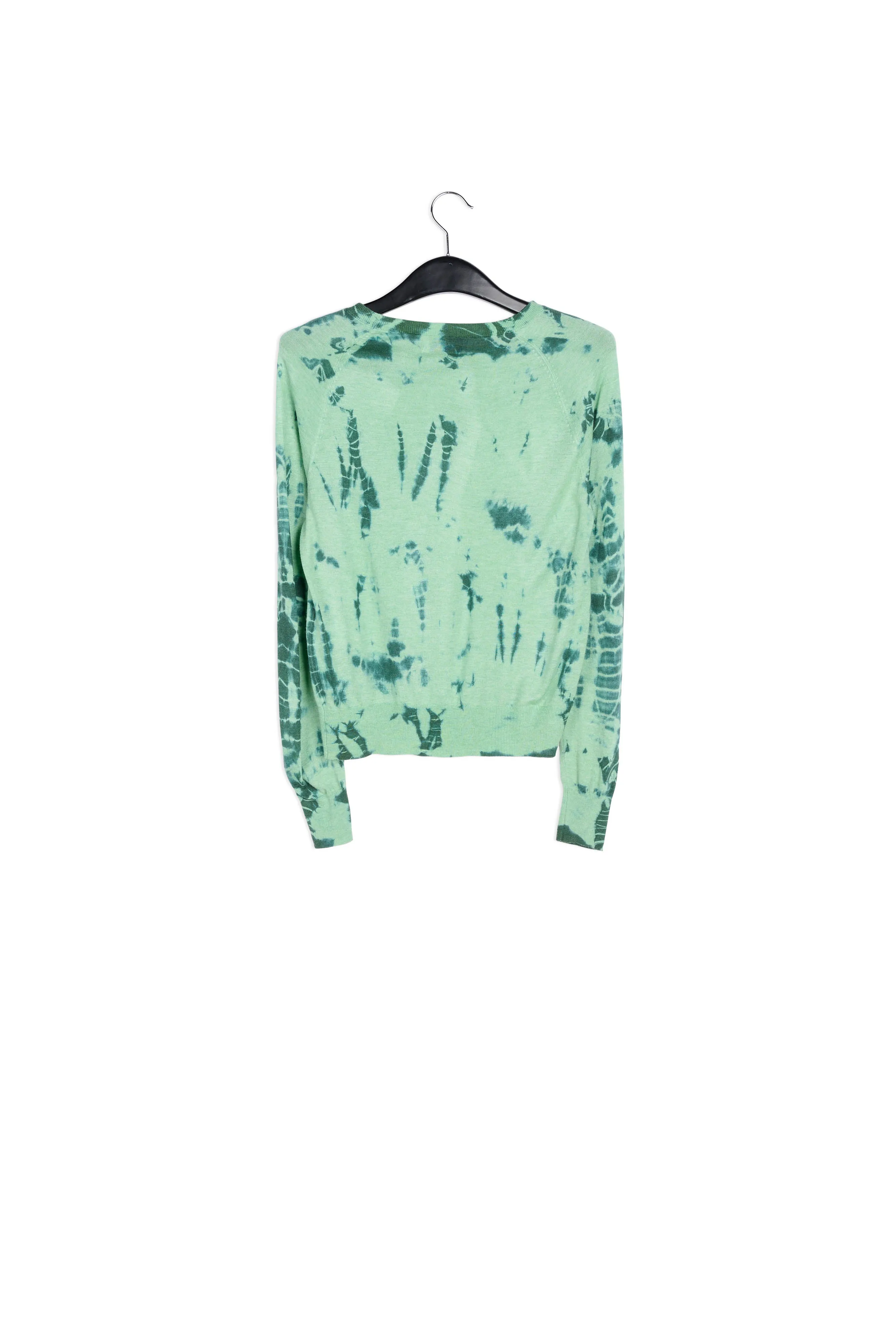 Mint green and dark green tie-dye sweater