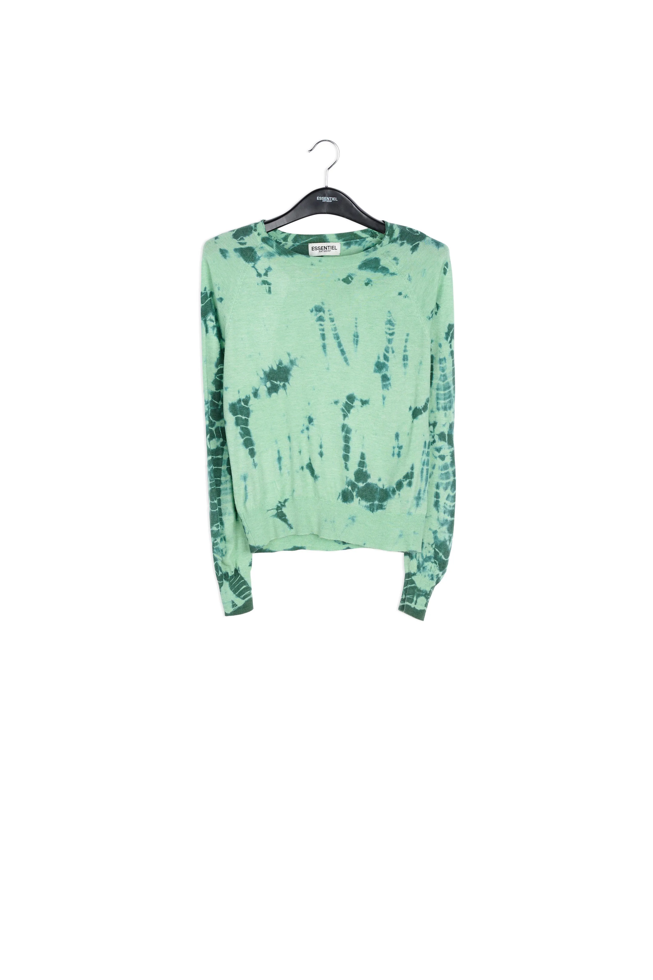 Mint green and dark green tie-dye sweater