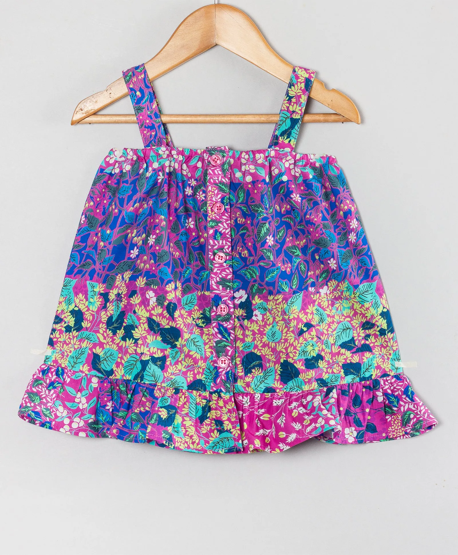 MULTI FLORAL COORD SET WITH FRONT OPENING AND SHOULDER STRAPS