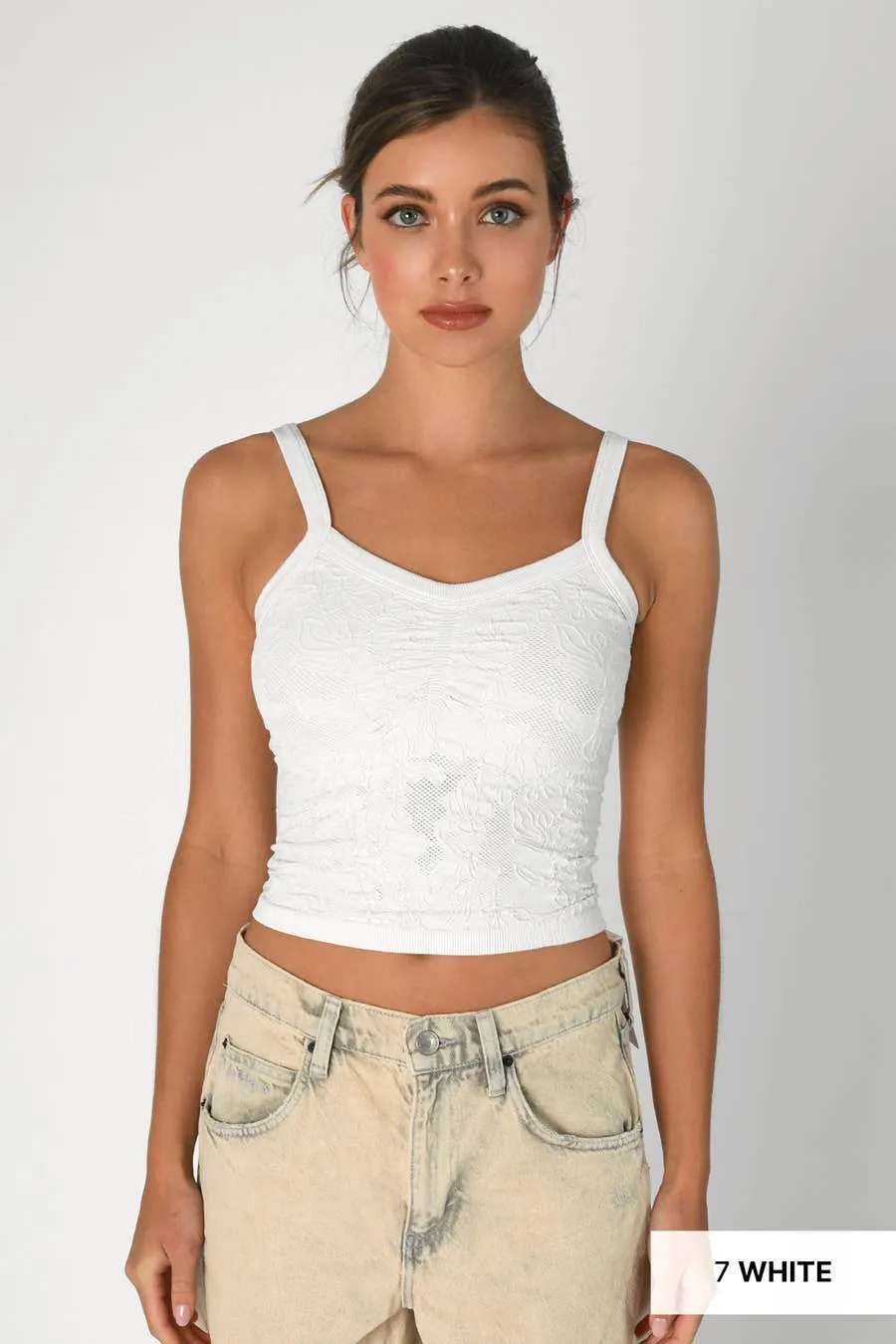 NIKIBIKI Lace V Neck Top Ochre