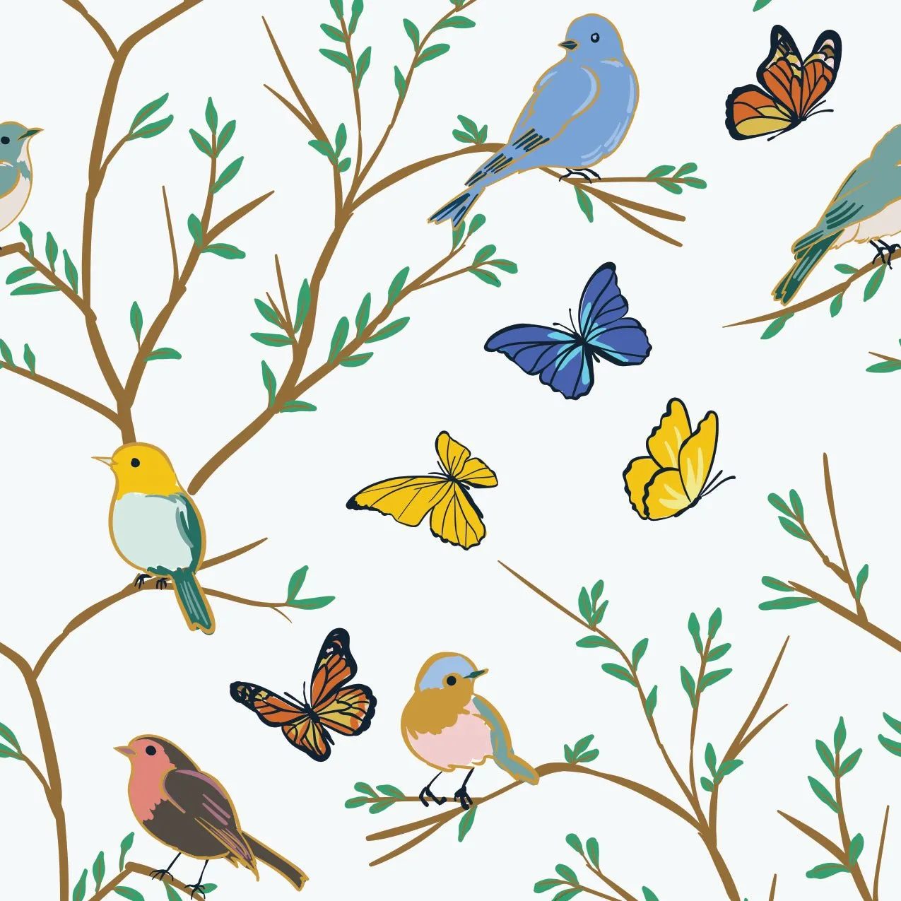 Once Upon a Branch Birdees & Butterflies Short Sleeve Pajama Set (6M-12Y)
