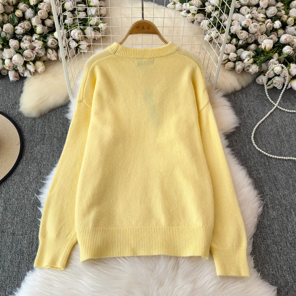 Oversized Pure Color Soft Sweater