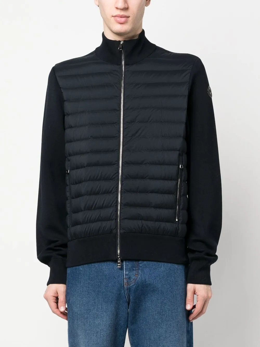 padded contrast-sleeve jacket