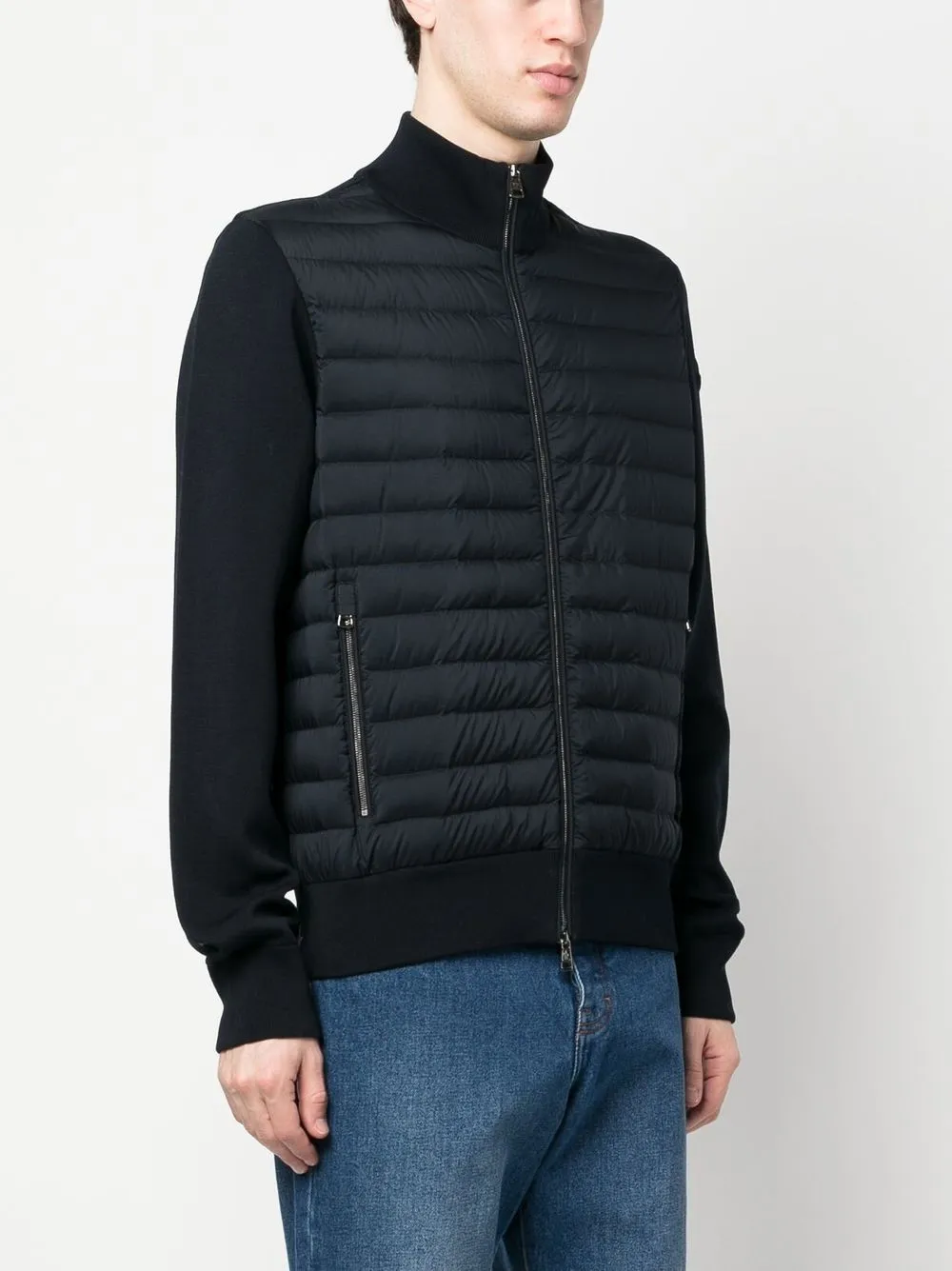padded contrast-sleeve jacket