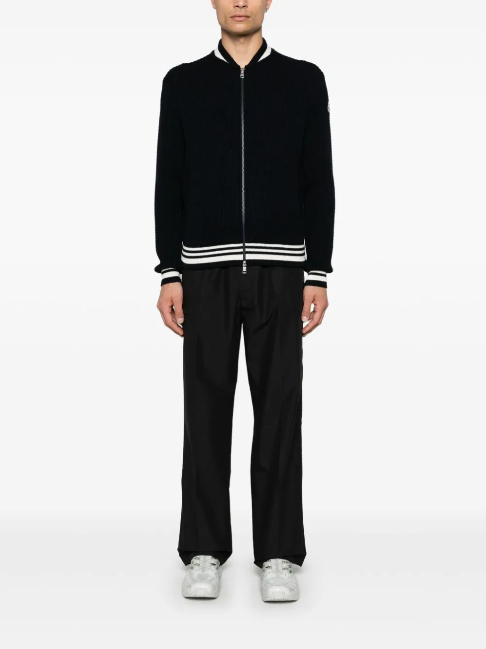 padded wool cardigan