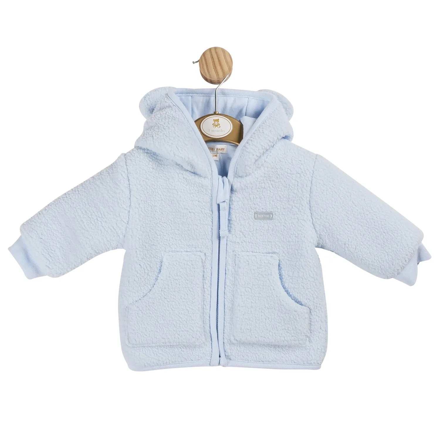 Pale Blue Fleece Hooded Jacket