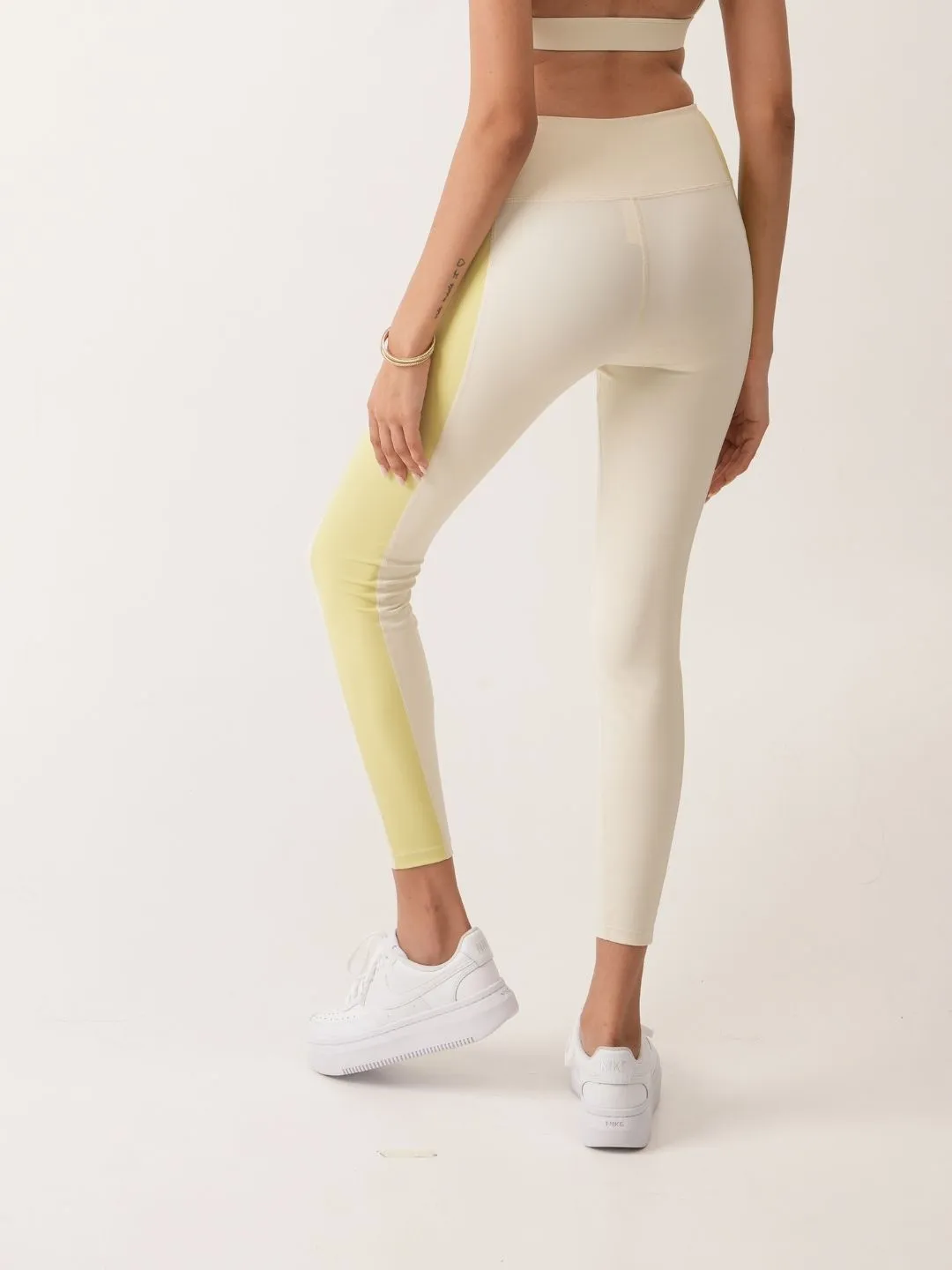 Ray Leggings in Butter Yellow & White