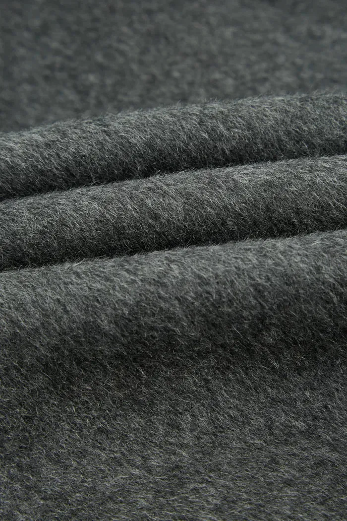 Rond Lapel Overcoat in Alashan Camel Wool Silk