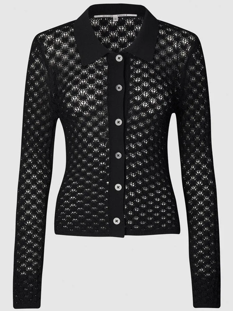 Second Female Wilda Knit Cardigan Black