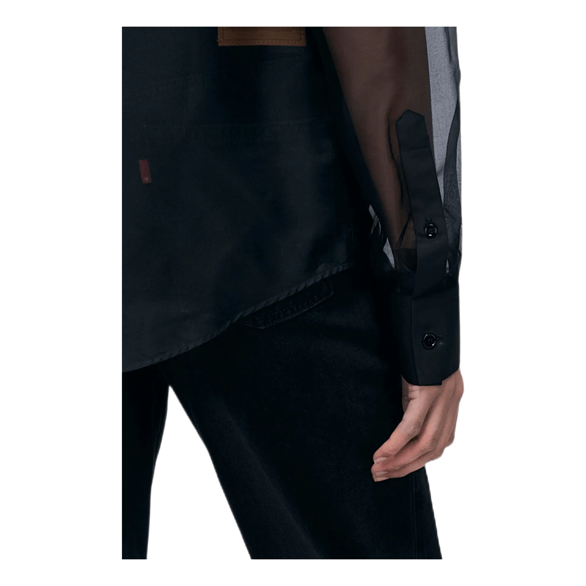 Sheer Tux Shirt Black