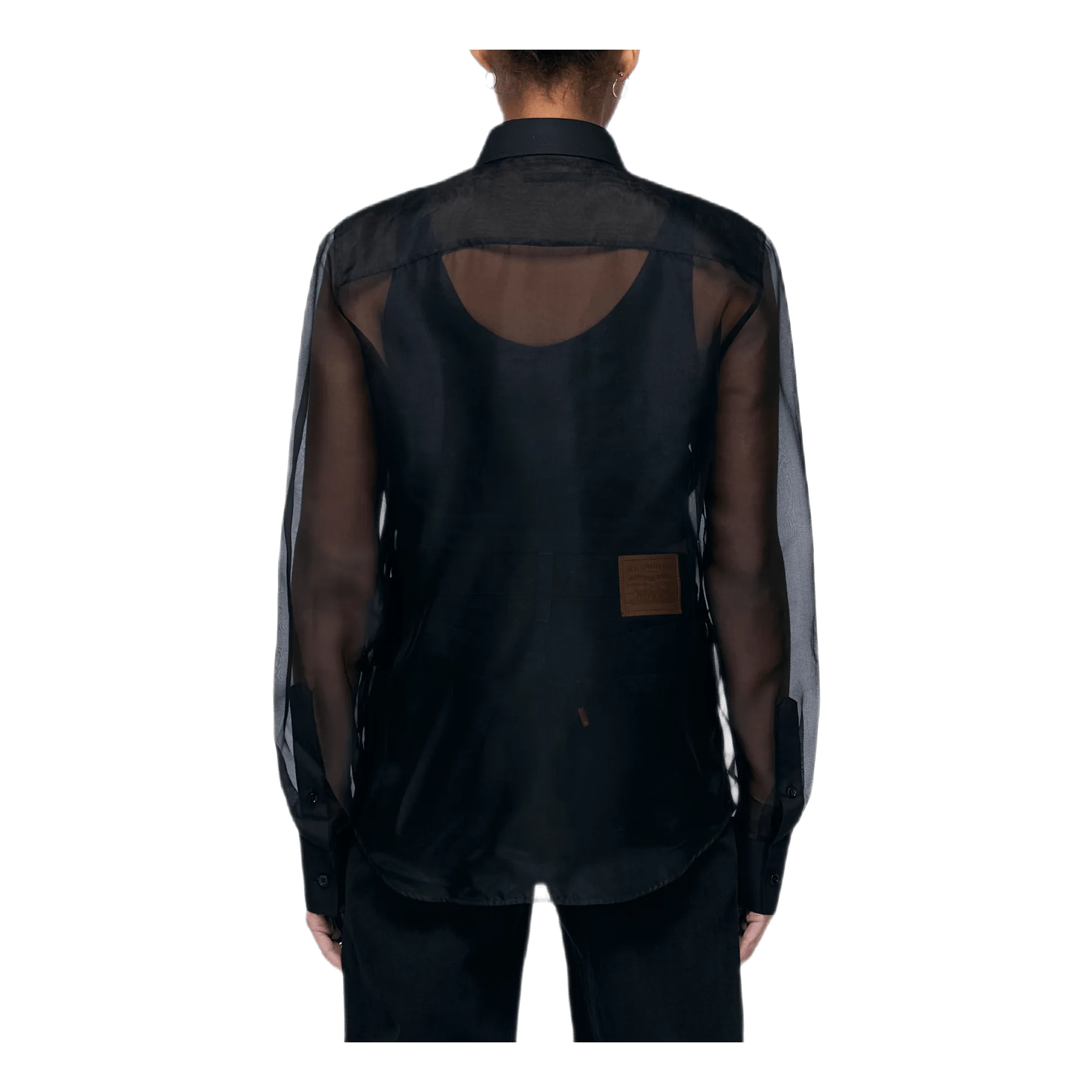 Sheer Tux Shirt Black